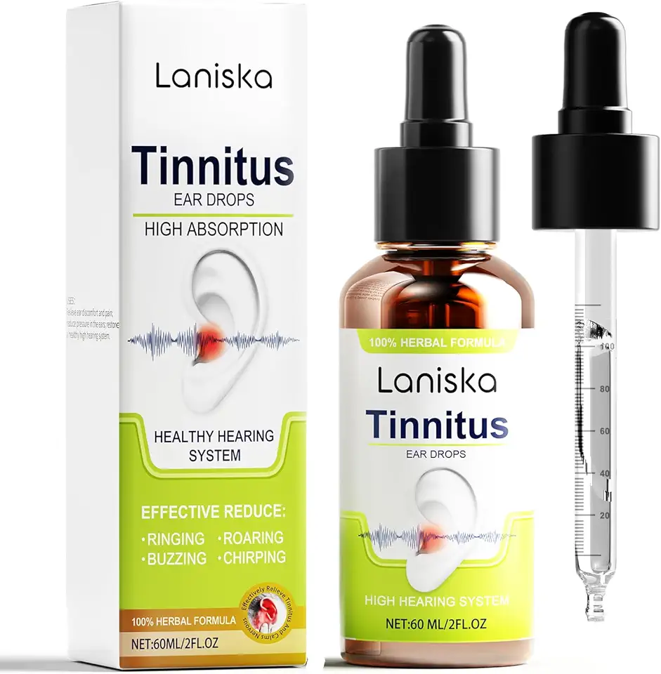 Tinnitus Relief for Ringing Ears, Effective Ear Ringing Relief Drops, Natural Herbal Tinnitus Treatment for Ear Clicking Buzzing