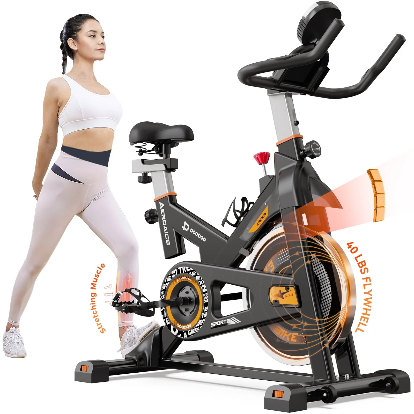 pooboo Exercise Bike Magnetic Resistance Indoor Cycling Bike for Home Cardio Workout Cycle Bike Training 360lbs