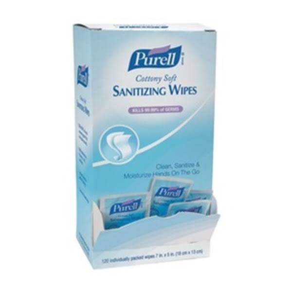 Purell 9027-12 Hand Sanitizing Wipes, White, Cotton