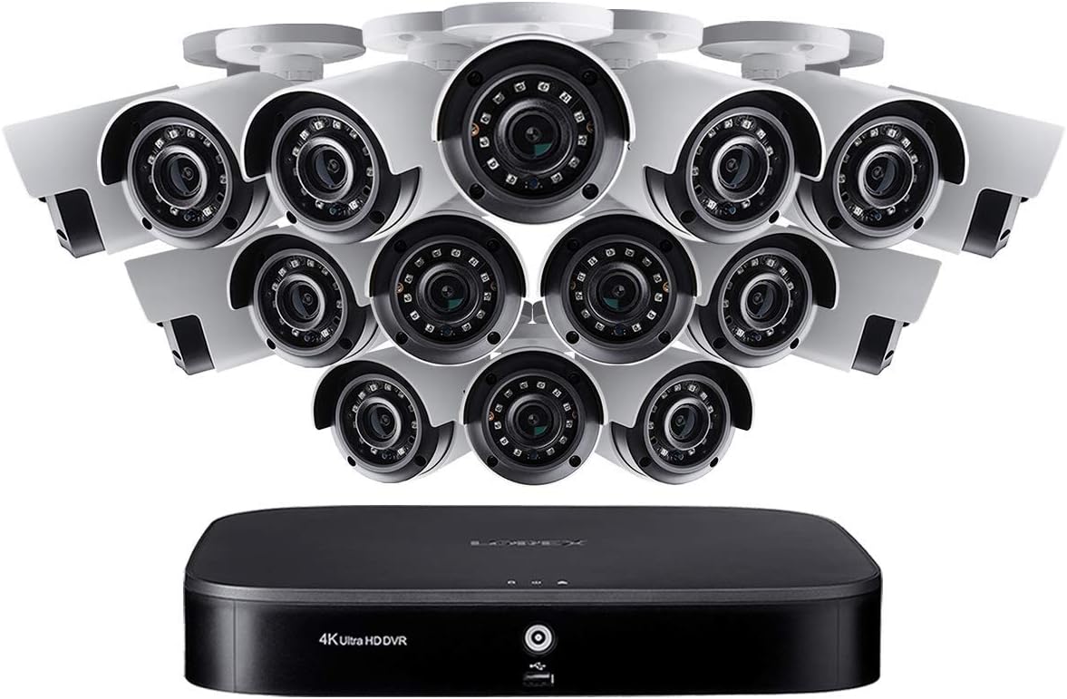 Lorex 4K Indoor/Outdoor Analog Wired Security Camera System, Ultra HD Bullet Cameras with Motion Detection Surveillance