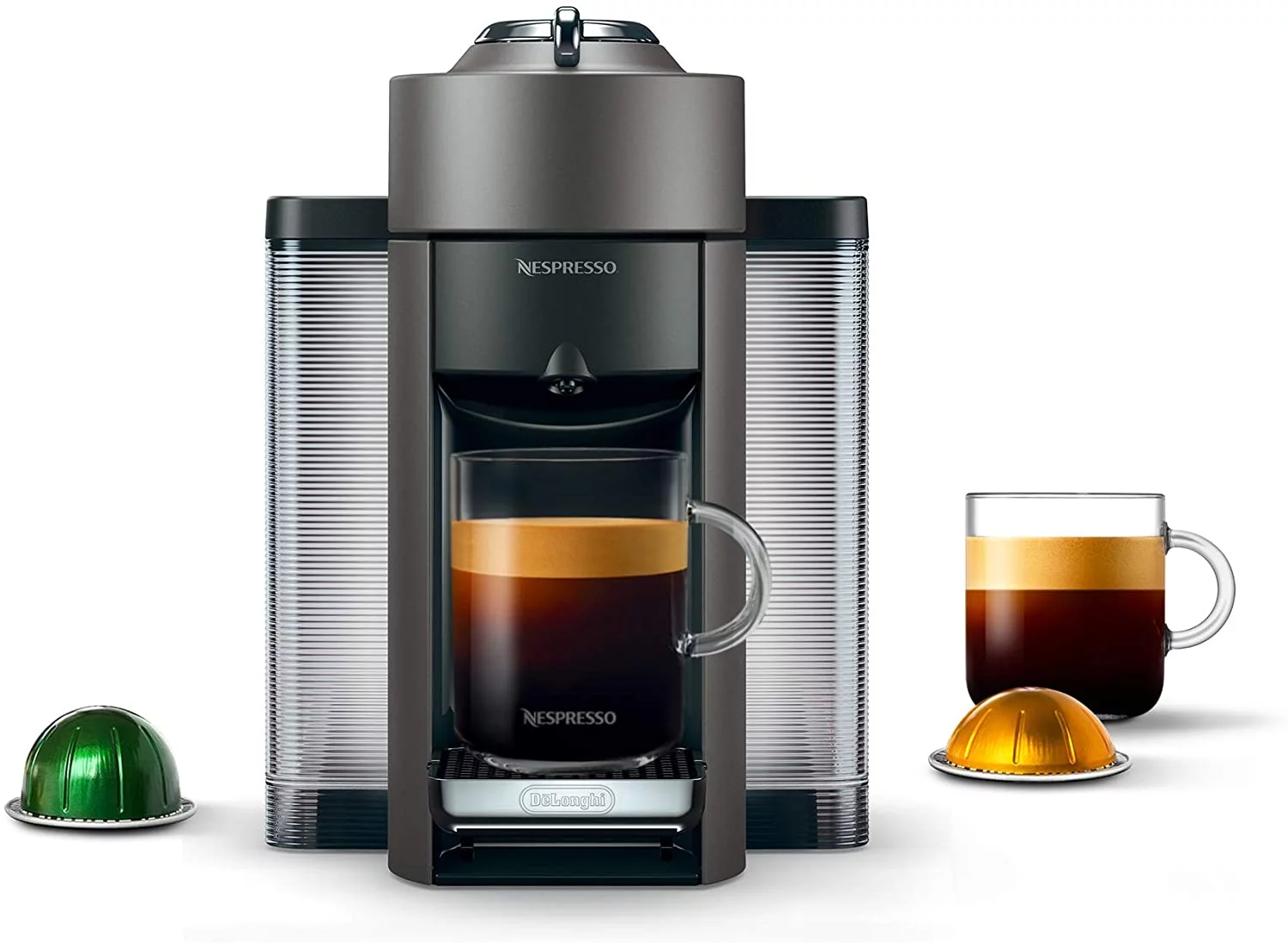 Nespresso Vertuo Coffee and Espresso Machine by De'Longhi with Milk Frother  Graphite Metal
