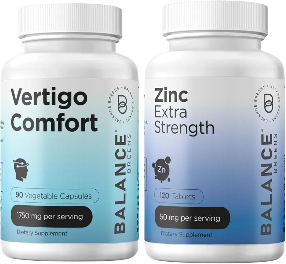Balance Breens Vertigo Relief 1750mg + Zinc 50mg Supplement Combo - Kansas Nuitrition - HNZSDS
