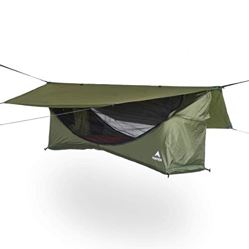Haven Tents Lay Flat Hammock Tent - Waterproof Tent & Camping Hammock with Mosquito Net - Includes Insulated Pad and Rainfly - Haven Tent, Haven XL