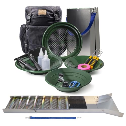 ASR Outdoor Deluxe 50" Aluminum Folding Sluice Box Gold Prospecting Kit, Green