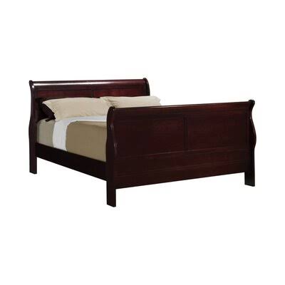 Duplessis Low Profile Sleigh Bed Canora Grey Color: Red Brown, Mattress Size: Full