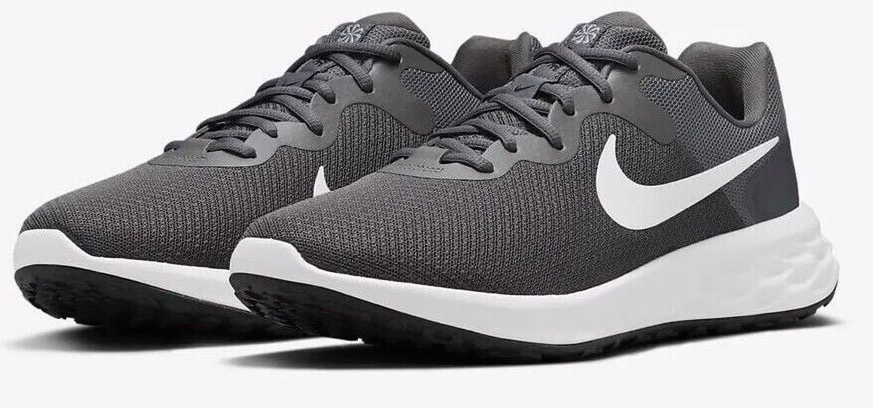 NIKE REVOLUTION 6 4E WIDE LOW TRAINERS SNEAKERS MEN SHOES GREY/WHITE SIZE 10 NEW