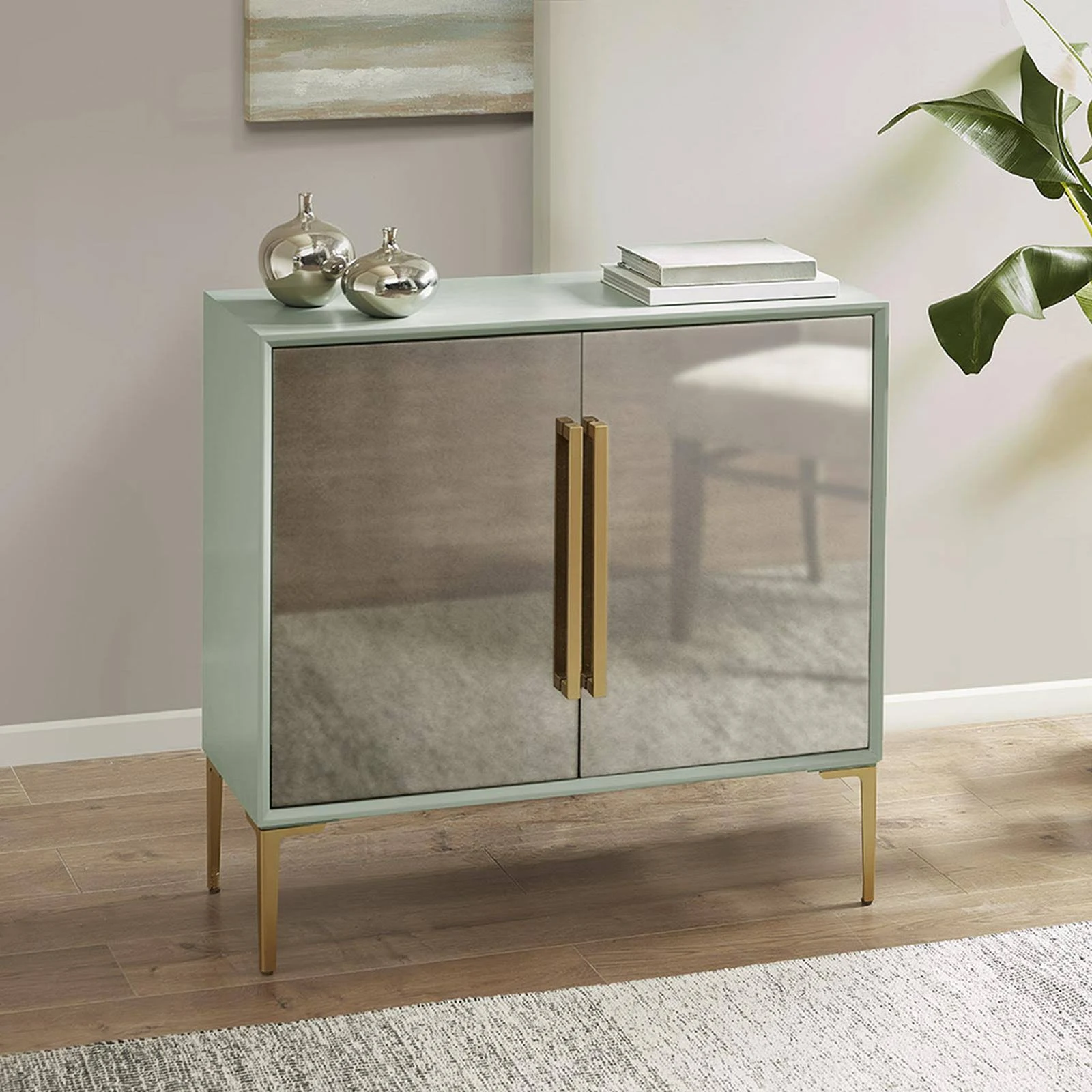 Madison Park Curry 2-Door Accent Cabinet - Mint