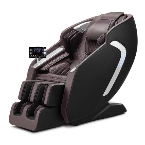 VEVOR Massage Chair, 4D Full Body Zero Gravity Recliner with SL Track, Yoga Stretch, AI Voice Control, Heat, Foot Roller, Retractable Pedal