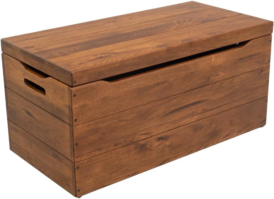 36” Wooden Storage Chest – Handmade Amish Hope Chest – Storage Trunk w/Anti-Slam Hinges – Solid Wooden Chest w/Handles – Clothing