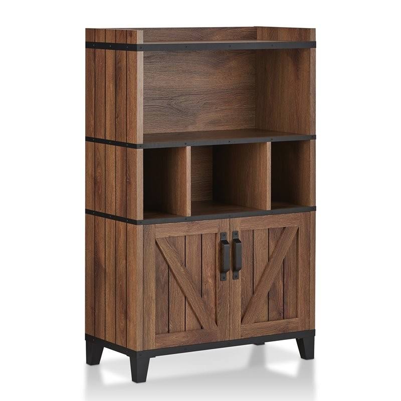 Furniture of America Rhen Farmhouse Buffet in Distressed Walnut