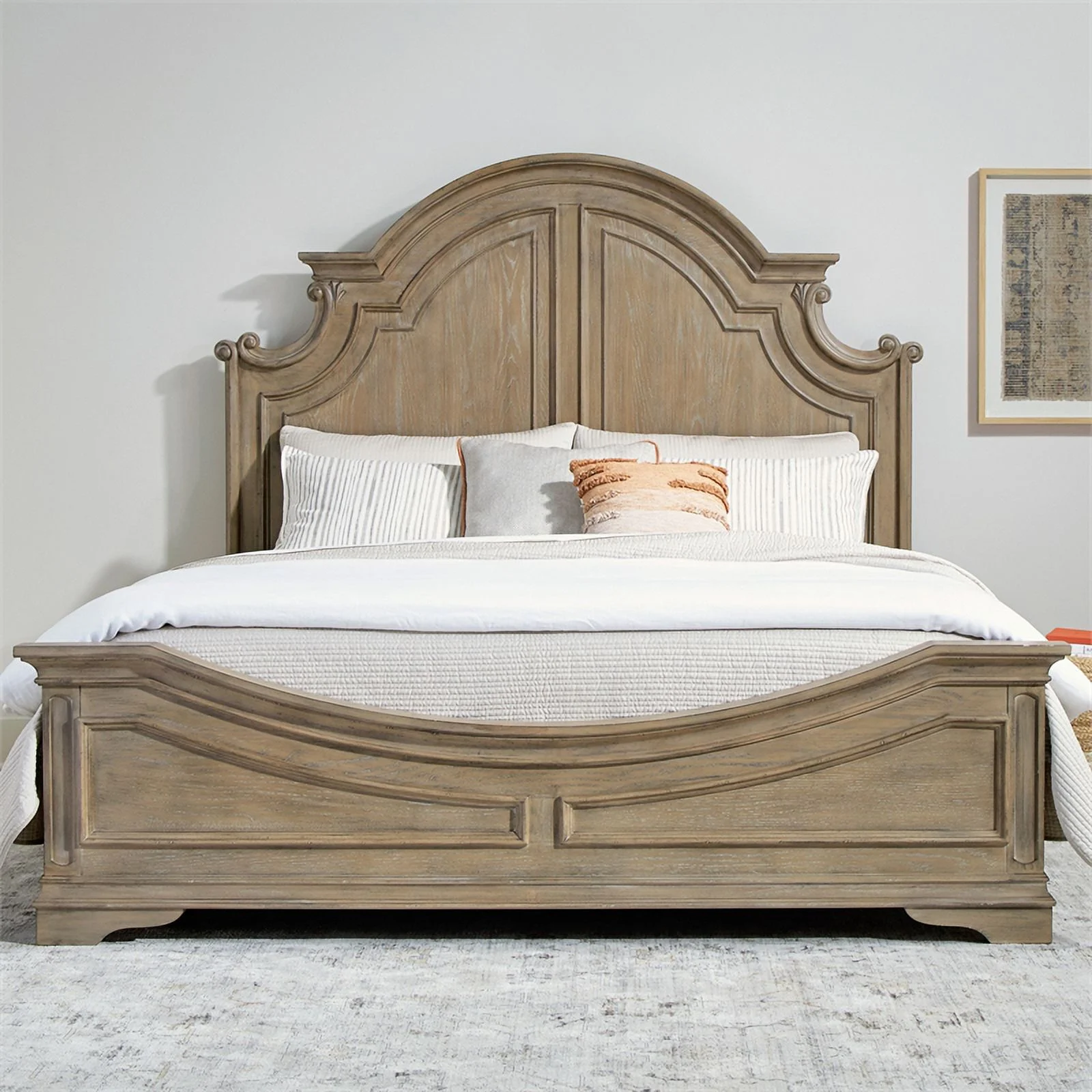 Magnolia Manor King Panel Bed in Weathered Bisque