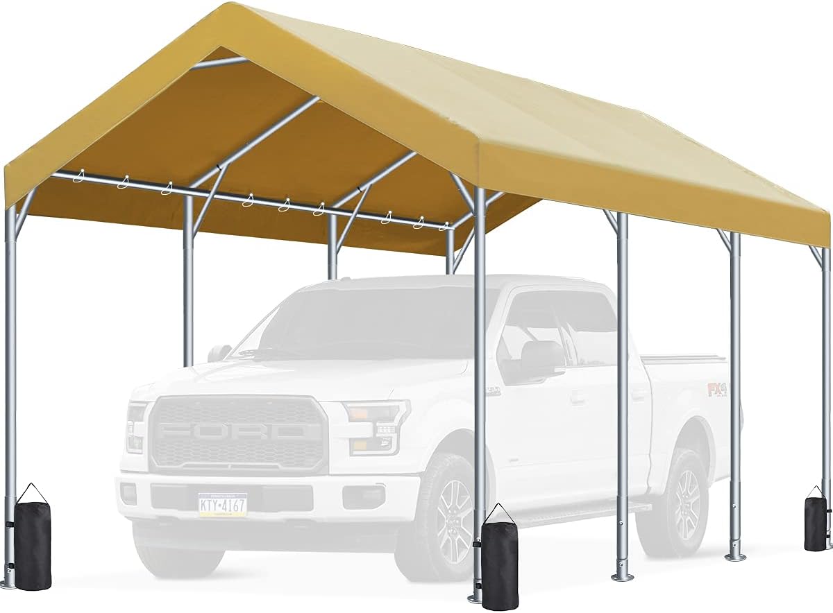 FINFREE 10 x 20 ft Heavy Duty Carport Car Canopy，Garage Shelter for Outdoor Party, Birthday, Garden, Boat