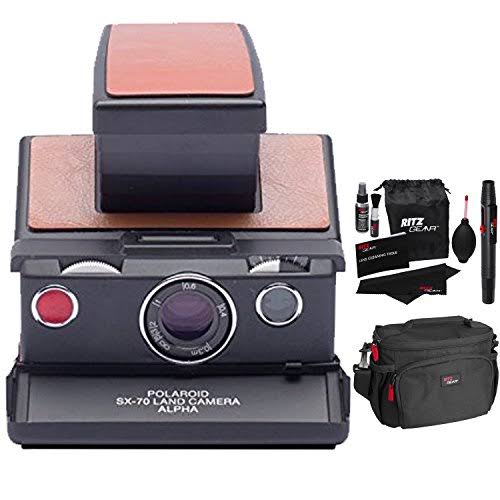 Polaroid SX-70 Camera Alpha Black u0026 Brown Film Camera (Certified Refurbished)