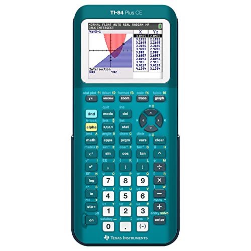 Texas Instruments TI-84 Plus CE Color Graphing Calculator, Teal (Metallic) - Radiant Selections