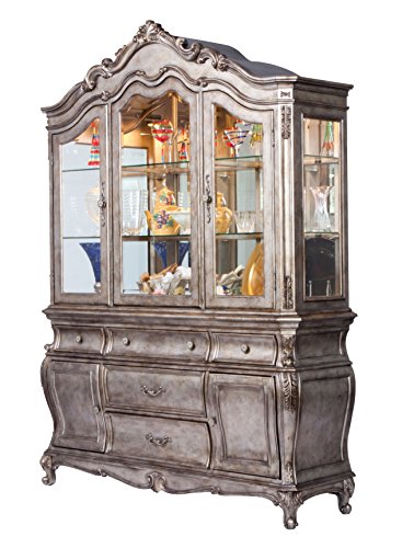 ACME Chantelle Antique Platinum Hutch Buffet