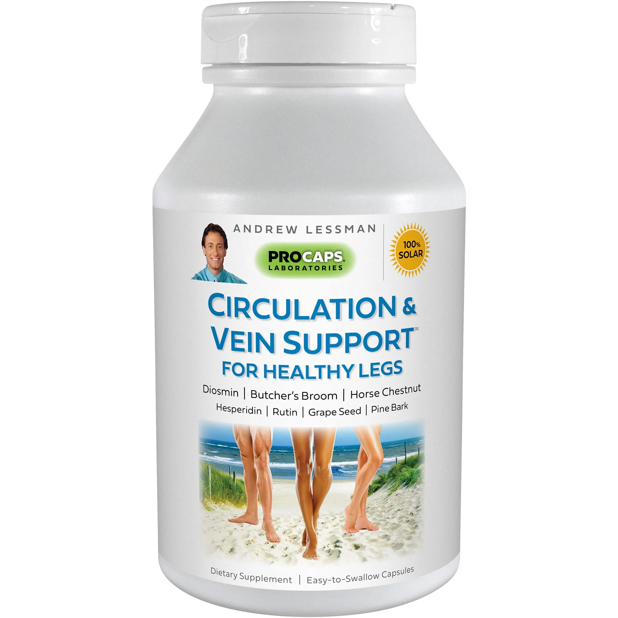 ANDREW LESSMAN Circulation & Vein Support for Healthy Legs 360 Capsules - High Bioactivity Diosmin, Butcher's Broom