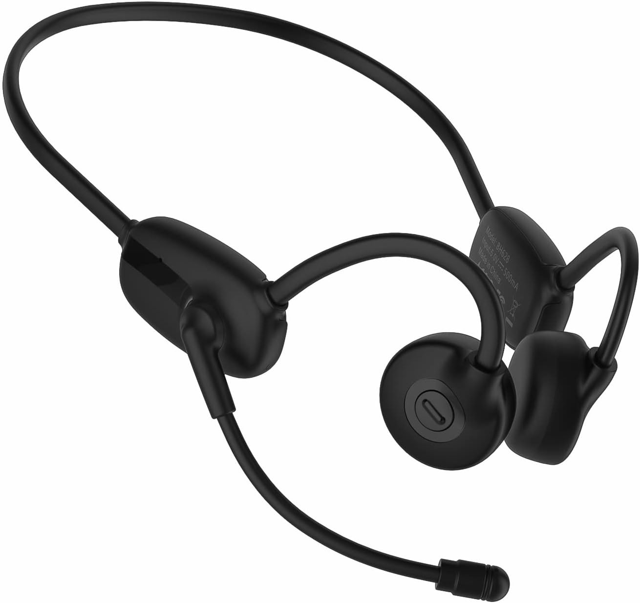 Bone Conduction Headphones with Mic, Bluetooth 5.3 Wireless Headset with Noise Canceling Microphone Boom