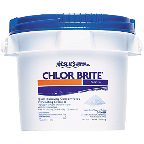 Leslie's Chlor Brite Pool Shock for Swimming Pools, Spas, and Hot Tubs - Granular Stabilized Sodium Dichlor Sanitizer - 40 Pound