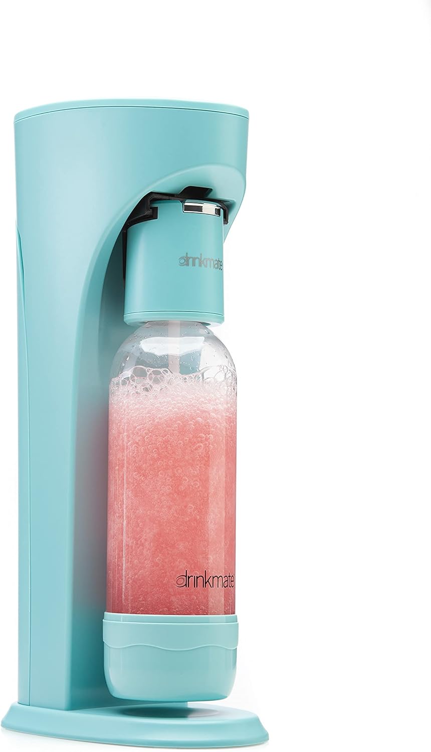 DrinkMate Sparkling Water and Soda Maker, Carbonates Any Drink, CO2 Cylinder Not Included (Matte Black)