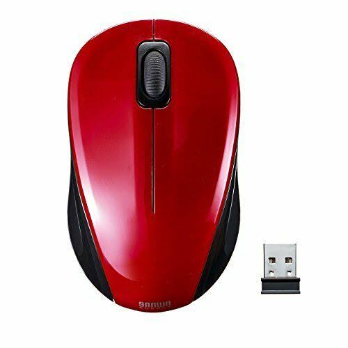 Sanwa Silent Wireless Blue LED Mouse Red MA-WBL32R from Japan