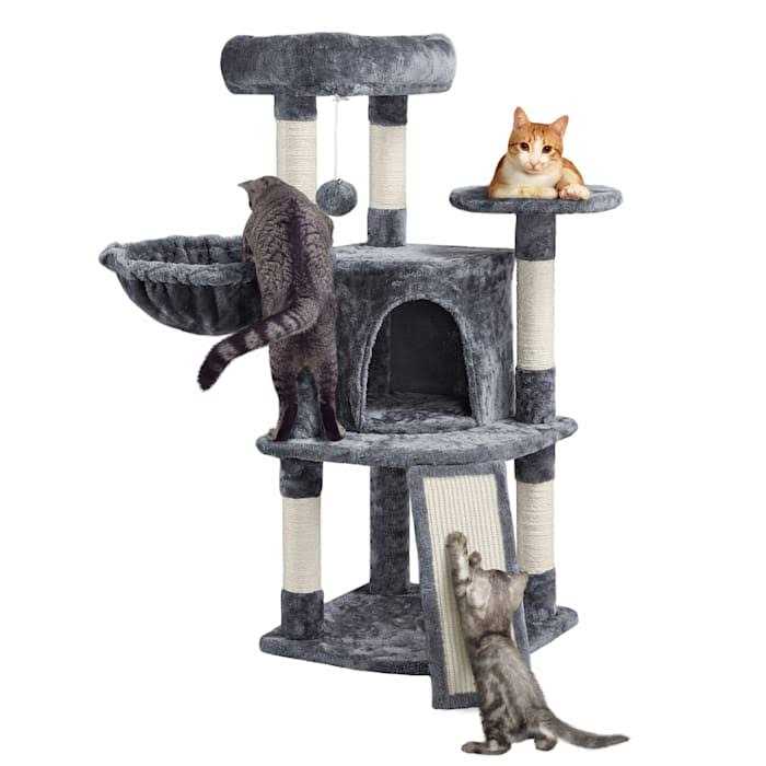 Topeakmart Medium Plush Cat Tree Condo with Basket - Pet Supplies online store