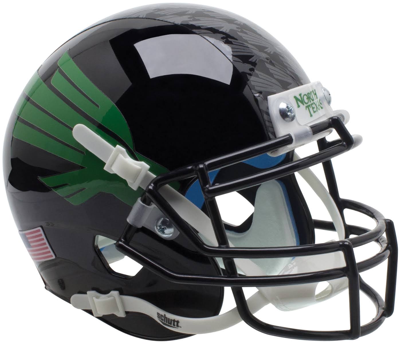 Schutt Authentic North Texas Mean Green Eagle Black XP Football Helmet