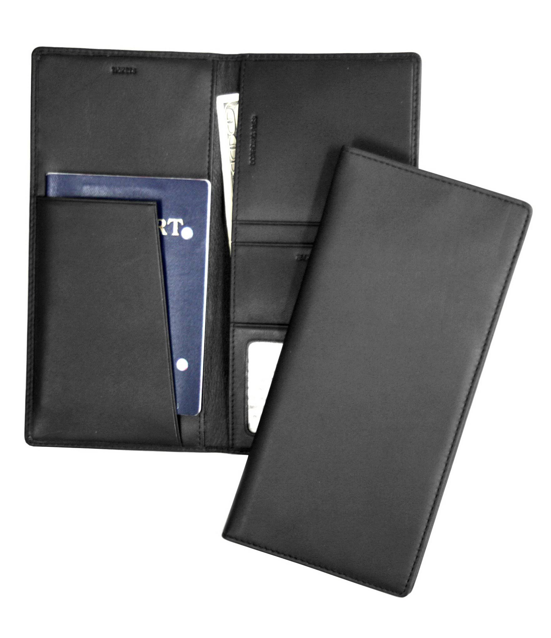 Royce Leather RFID Blocking Passport Ticket Holder - Black - Megean