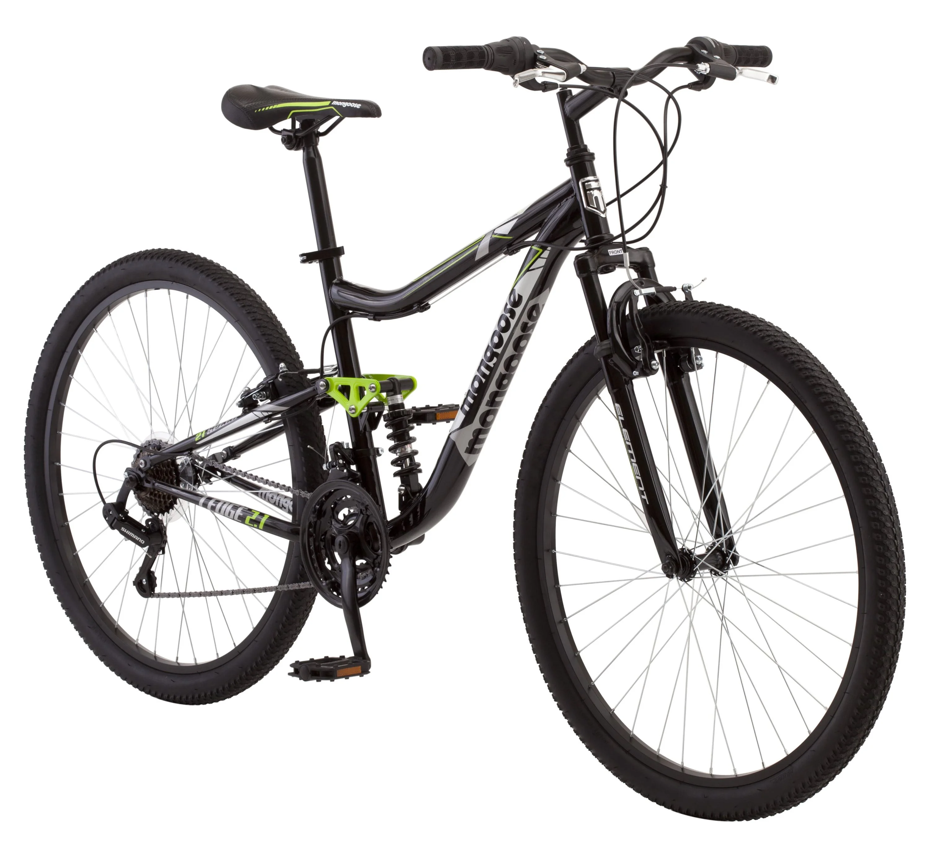Mongoose Ledge 2.1 Mountain Bike, 27.5" wheels, 21 speeds, mens frame, Black - Curated Treasures Market