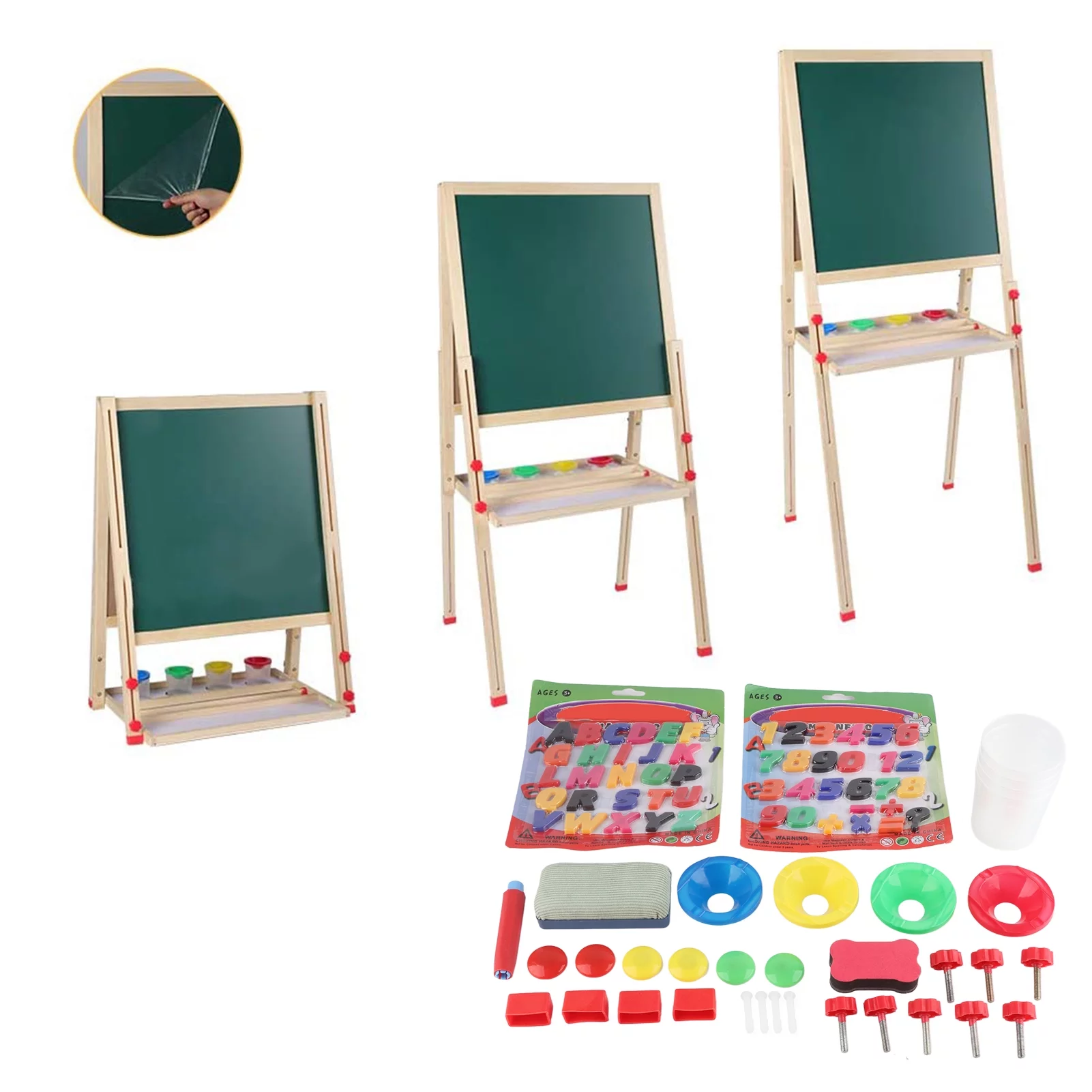 Buumin Wooden Art Easel for Kids Double Sided Easel with Drawing Paper Roll - Curated Treasures Market