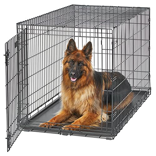 MidWest Homes for Pets XL Dog Crate | MidWest Life Stages Folding Metal Crate | Divider Panel, Floor Protecting Feet