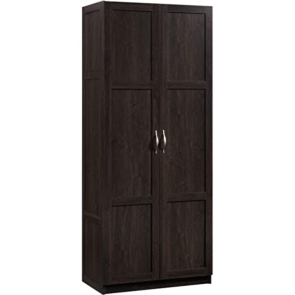 Sauder 419496 Miscellaneous Storage Storage Cabinet, L: 29.61" x W: 16.02" x H: 71.50", Cinnamon Cherry finish Cinnamon Cherry Finish Storage Cabinet