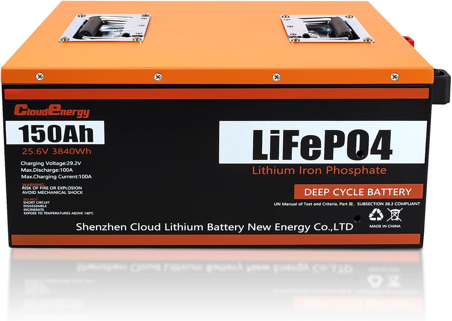 24V 150Ah 3.84kWh Deep Cycle LiFePO4 Battery with Longer Runtime, Built-in 100A BMS, 6000+Cycles & 10 Year Lifetime