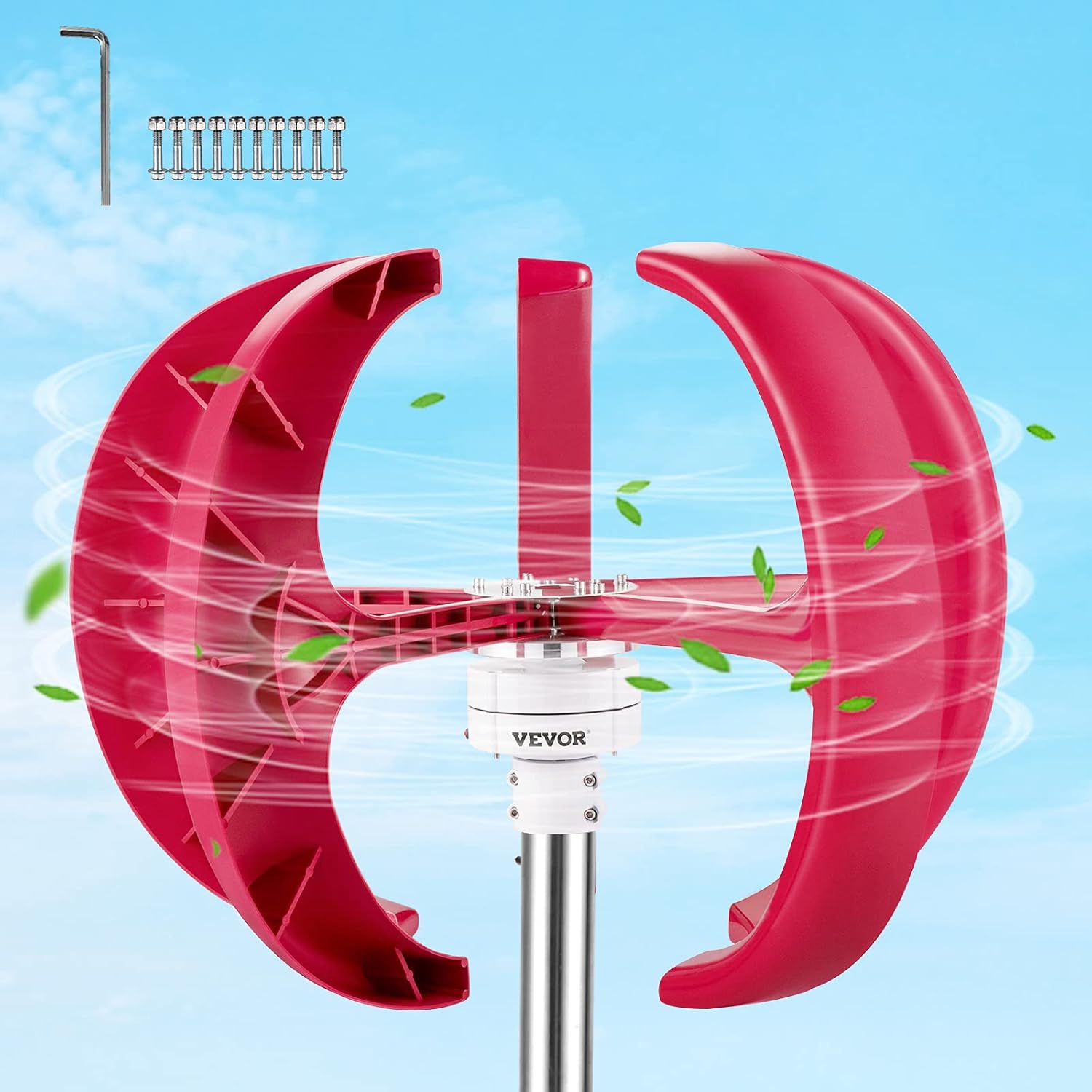 VEVOR Lantern Wind Turbine, 12V/100W Vertical Turbine Generator