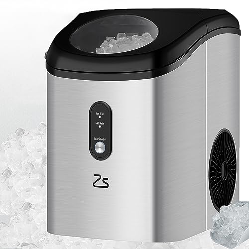 Countertop Nugget Ice Maker, Nugget Countertop Ice Maker with Soft Chewable Pellet Ice, 33Lbs/Day Ice Makers