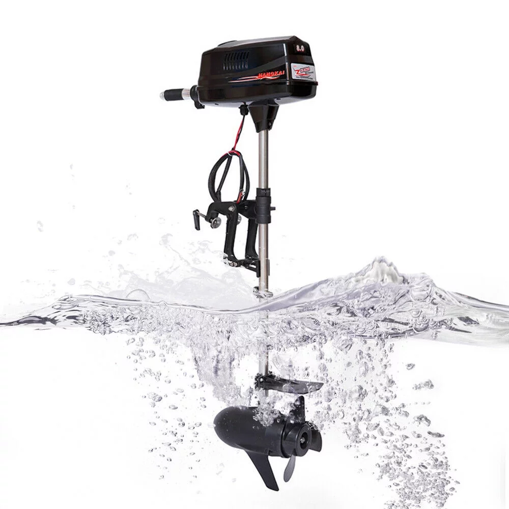 Anqidi Electric Brushless Outboard Motor, 10HP 60V 2200W Inflatable Fishing Boat Engine Tiller Control w/Propel