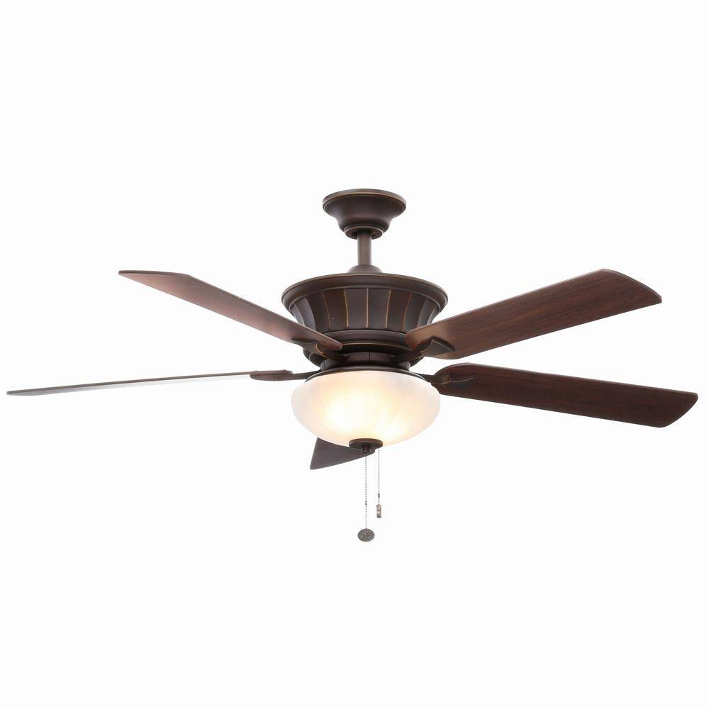 Hampton Bay Edenwilde 52 in. Indoor Oil Rubbed Bronze Ceiling Fan with Light Kit