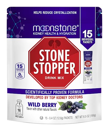 Moonstone Kidney Stone Stopper Drink Mix Wild Berry Flavor, Outperforms Chanca Piedra & Kidney Support Supplements