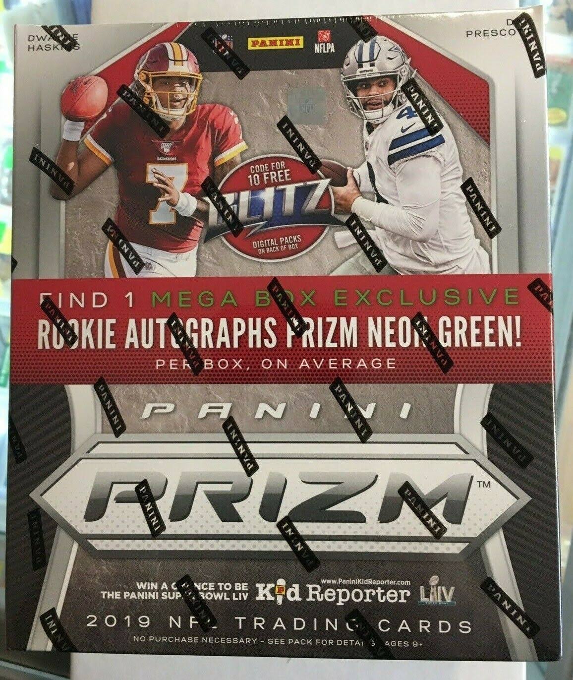 2019 Panini Prizm Football Retail Mega Box Factory Sealed 1 Auto per / 10 Packs