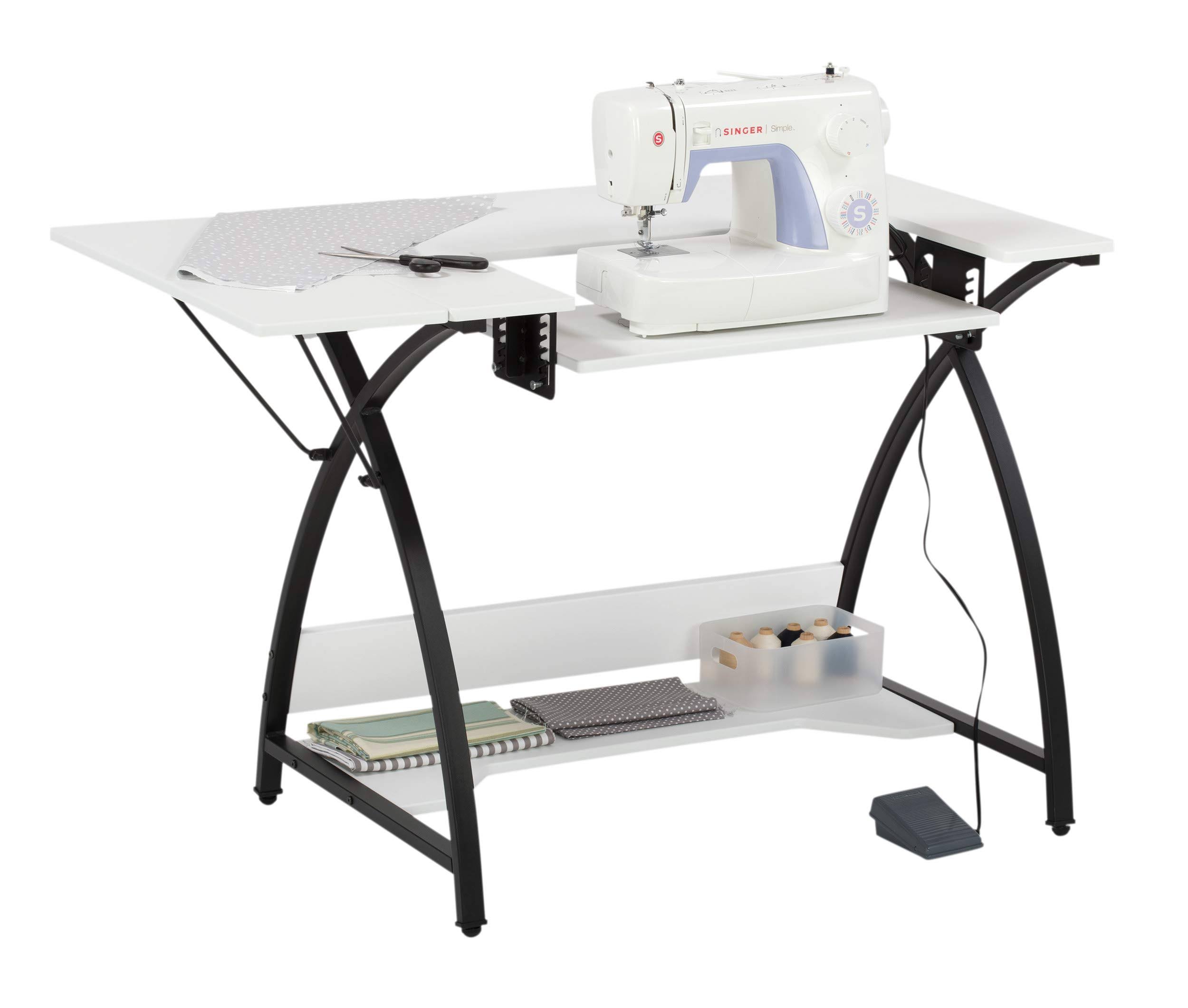 Studio Designs Comet Hobby and Sewing Table - Black / White - Megean