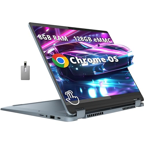 Lenovo 2022 Flex 3 Touchscreen Chromebook, 2-in-1 11.6" HD for Business and Student Laptop, MT8183 CPU, 4GB LPDDR3, 64GB eMMC, Webcam, Blue