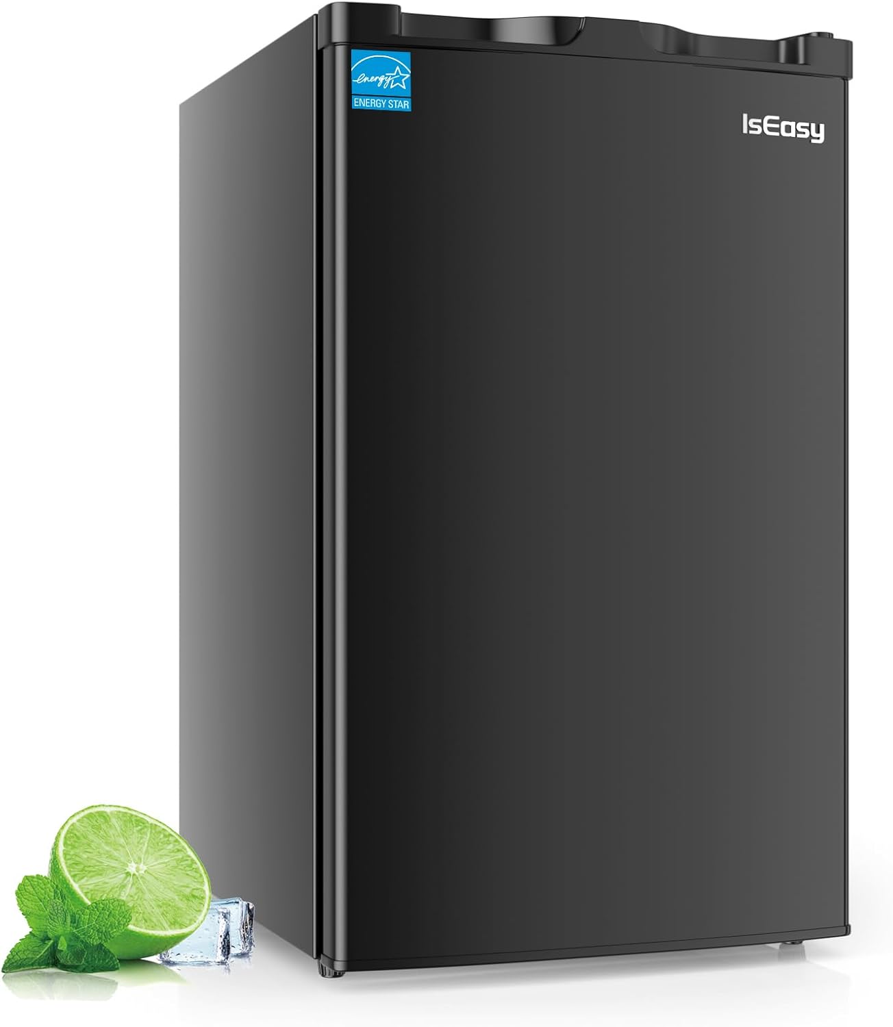 Mini Fridge with Freezer 4.4 Cu.Ft, Single Door Small Refrigerator 5 Settings Adjustable Thermostat, Energy-efficient,Single Door, Low Noise