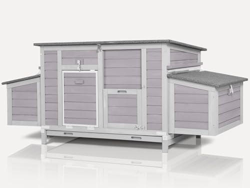 Large Chicken Coop - Unique Folding Design for Easy to Set Up - Chicken House for Outdoor with Two Nesting Box, Leakproof Pull-on Tray
