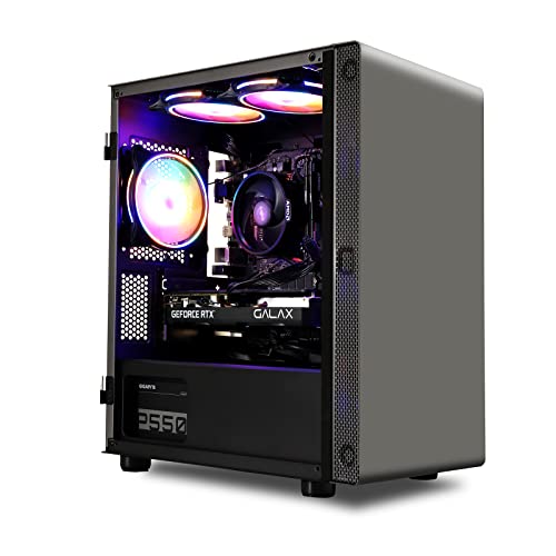 MXZ Gaming PC Desktop Computer, AMD Ryzen 5 5600, RTX4060,16GB DDR4, NVME 1 T SSD, 6RGB Fans, Win 11 Pro Ready