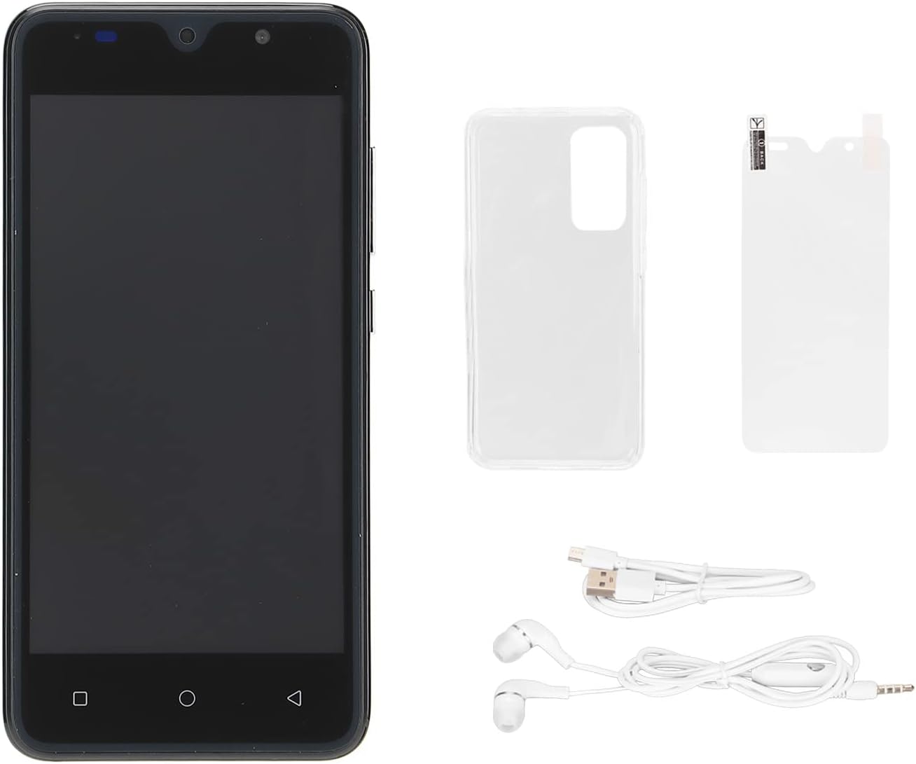 Unlocked Cell Phone, 5 Inch 512MB RAM + 4GB ROM Ultra Slim Smartphone with Headphone, Dual SIM Dual Standby, 1500mAh Mobile Phone for Android
