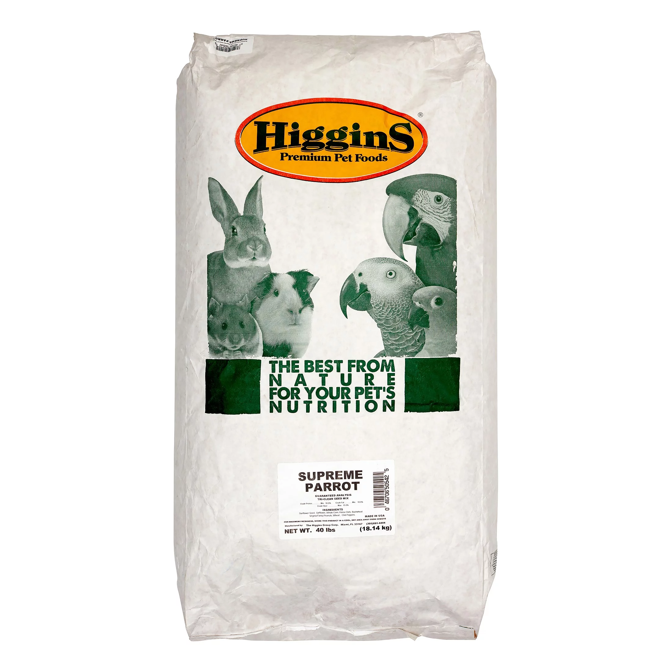 Higgins Supreme Parrot Bird Food, 40 Lb - Curated Treasures Market