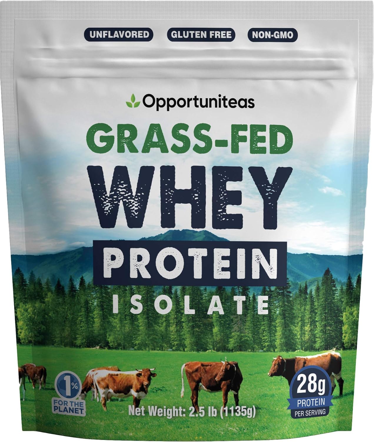 Grass Fed Whey Protein Powder Isolate - Unflavored - Low Carb Keto & Paleo Diet Friendly - Pure Grass-Fed Protein for Shakes, Smoothies