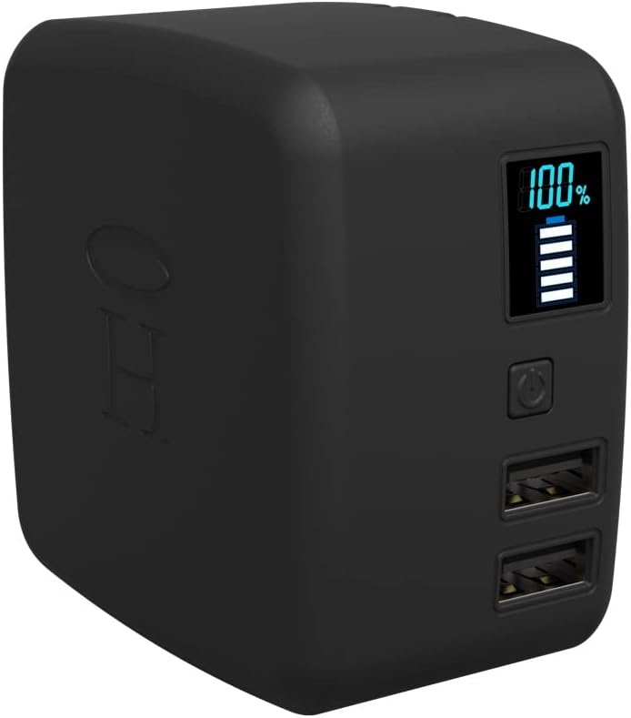 Halo Portable Phone Charger Power Cube 10,000mAh - Innovative Car Charger Power Bank with Dual USB Compatible Charging Ports