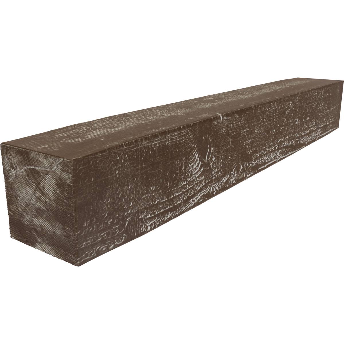 Ekena Millwork MANURS04X04X36VM 4x22H x 4x22D x 36x22W Rough Sawn Faux Wood Fireplace Mantel, Vintage Mahogany
