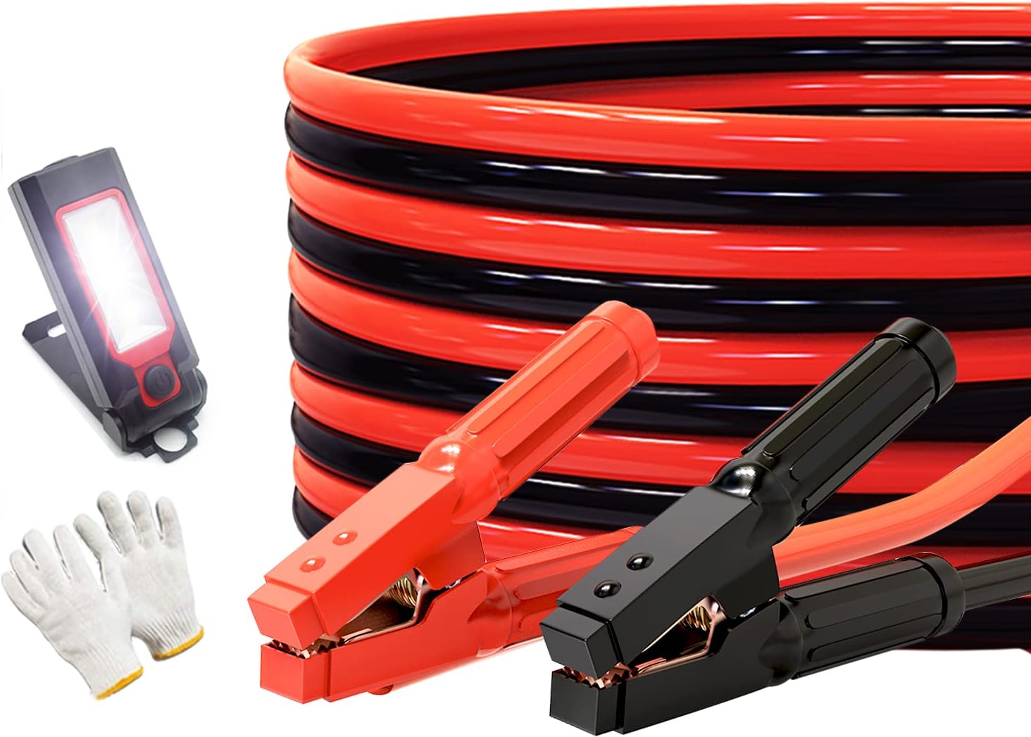 AUTOGEN 100% Copper Jumper Cables 2 Gauge 16 Feet for Car Battery Heavy Duty Jumper Cables 1000AMP Smart Booster Cables with Strong Clips Carry Bag