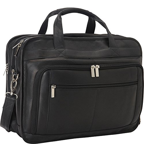 Leather Oversized Laptop Briefcase With Dual Handles, 17.25” x 13” x 8”